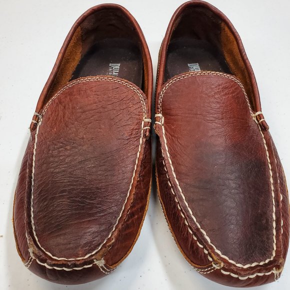 Duluth Trading Company Bison Leather Driving Moccasins Loafers Mens 9.5 Wide - Picture 1 of 6